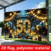 2D Marineblau Gold 50. Geburtstag Banner, Happy 50 Birthday Party Fotografie Kulisse