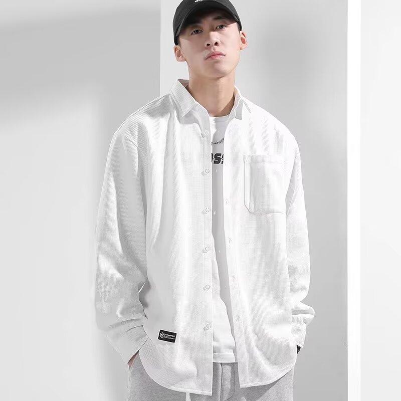 Long Sleeved Shirt, Men'S Summer New Trend, Teenage Shirt, Hong Kong Style, Japanese Style, Loose Plus Inch Shirt Jacket