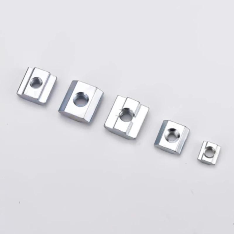 10pcs/set T-Track Sliding Hammer Nut T Block Square Nut Standard Ship Type Nut Screw M3 M4 M5 M6 Automotive Components