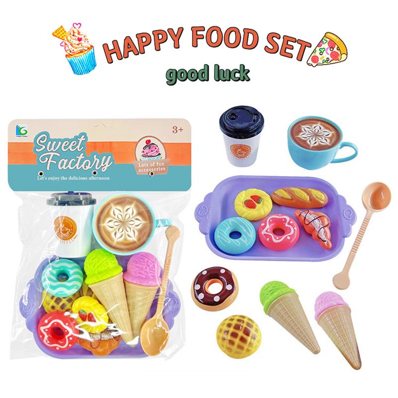 Kids Simulation Food Cooking Game Pretend Kitchen Toys Girls Play House Party Activity Games Pizza Pan Dessert Cake Hamburg Set