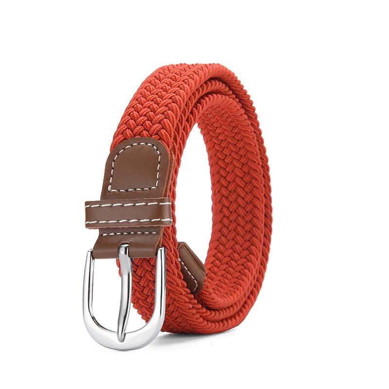 Jeans Belt Women'S No Perforated Canvas Belt Women'S Braided Elastic Elastic Student Decorative Belt