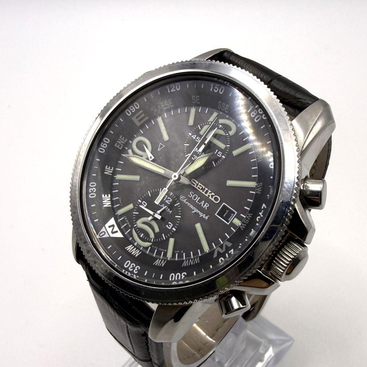 Price reduction! Popularity! [Operation/Solar] SEIKO Chronograph Pilot Men s Watch Military
