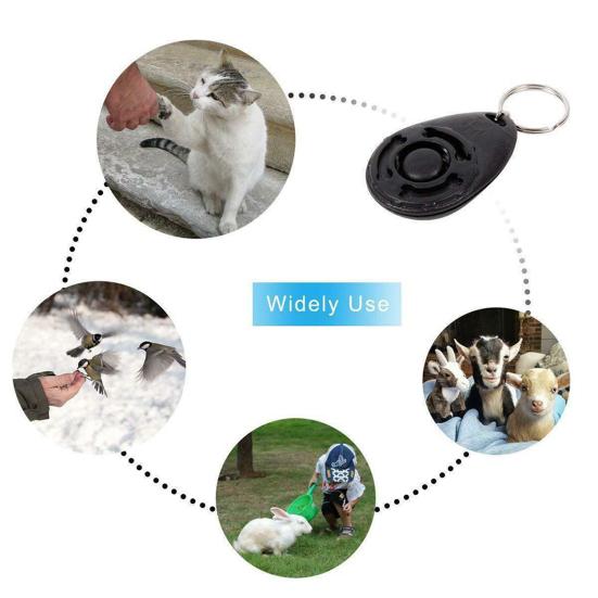 Pet Trainer Oval Shape Elastic ABS Dog Training Clicker for Outdoor