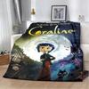 Coperta stampata Coraline per animazione Coperte da picnic Coperta calda Coperta morbida e confortevole Casa Viaggio Regalo di compleanno