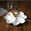 Heart-shaped Ceramic Plate Multi-frame Fruit Plate Salad Bowl Snacks Platter Dried Fruit Tray Dessert Cake Pan Decorative Plates