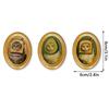 MZCT455-481 Creative 3D Wooden Round Photo Frame Refrigerator Magnet