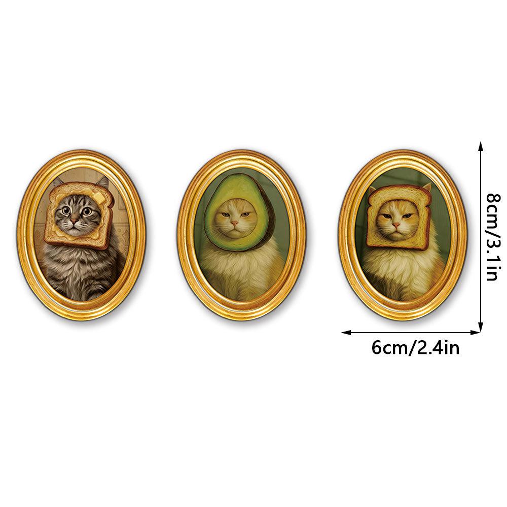 MZCT455-481 Creative 3D Wooden Round Photo Frame Refrigerator Magnet