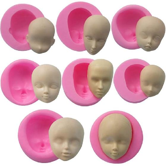 3D Doll Head Baby Face Silicone Cake Molds Model Handmade Soap Clay Plaster Mold Fondant Chocolate Gummy Biscuit Sugar Craft Mould DIY Cake