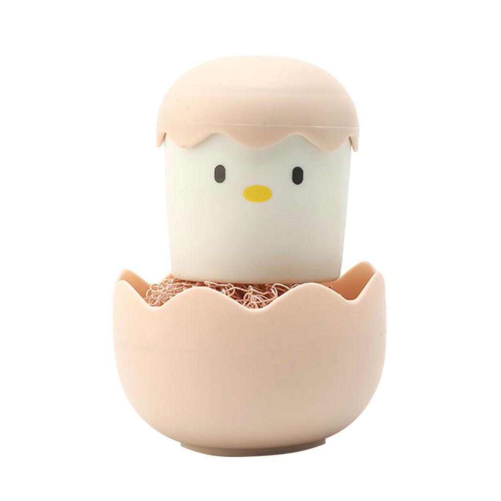 Eggshell Chicken Cleaning Brush Cartoon Kitchen Cleaning Scrubbers     Head with Detachable Handle for Bowls Pots