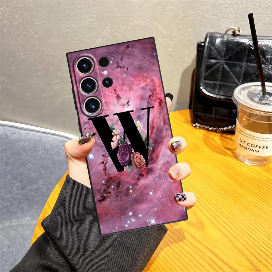 Personalized Letters Case for Samsung Galaxy S26 Ultra S24 S25 Plus S21 FE S20 Ultra S10 S9 Note 20 8 9 10 S23 Funda Phone Cover