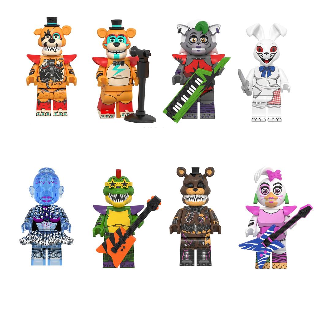 NOWA gra FNAF Nights Figurka Mini Figurki Klocki Szkielet Thriller Zabawki prezent zabawki dla dzieci forma król