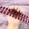 24pcs/set DIY Quick Nails Matte Frosted Long T Solid Color False Nails Multi-color Strips Finished Wear Manicure