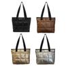 Puffer Tragetasche Damen Gesteppte Schultertasche Glänzende Puffige Handtasche Leichtgewichtige Geldbörse mit Reißverschluss für Arbeit Reisen Fitnessstudio Einkaufen