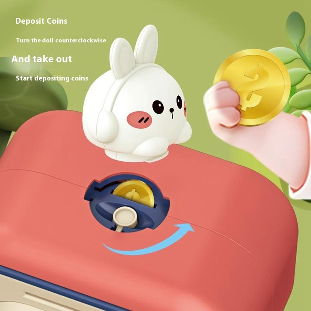 7606 Automatic Money Rolling ATM Deposit Machine Fingerprint/Key Unlock Piggy Bank Toy