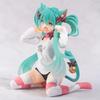 **Hatsune Miku Desktop Niedliche Actionfigur 11cm Neko T-Shirt Version**. Anime-Figur Kawaii Mädchen Modell Spielzeug Geschenk