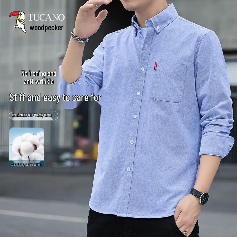 

Woodpecker Men s Business Casual Long Sleeve Shirt 2XL