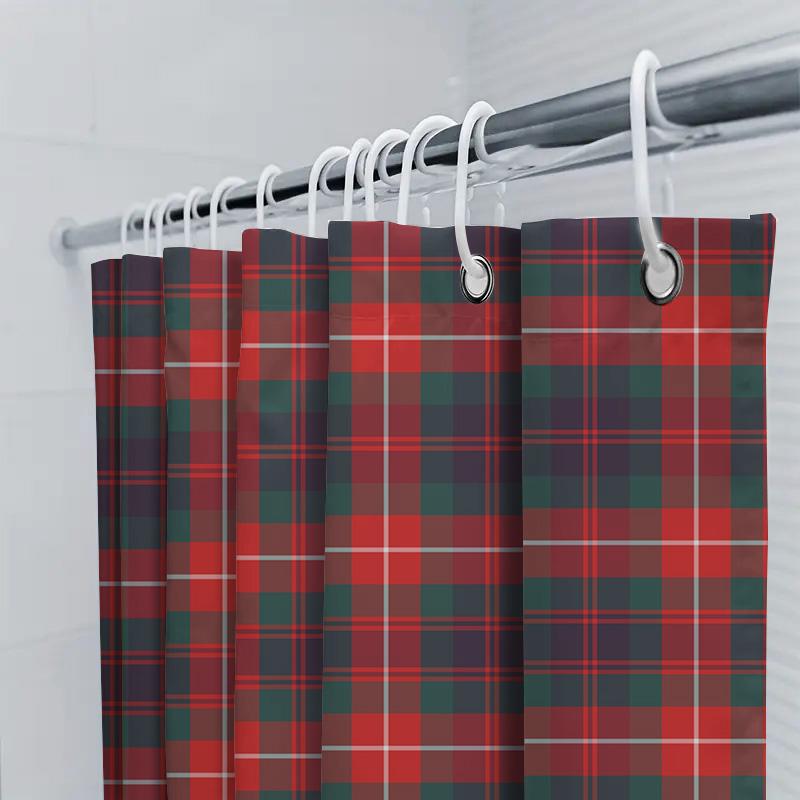 Plaid Bath Curtains Shower Curtain Modern Red Green Decorative Waterproof Fabric Bathtub Liner For Home Decoration