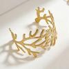 European & American Coral Branch Hammered Texture Wide Cuff Bracelet - Women's High-End Open Bracelet Jewelry