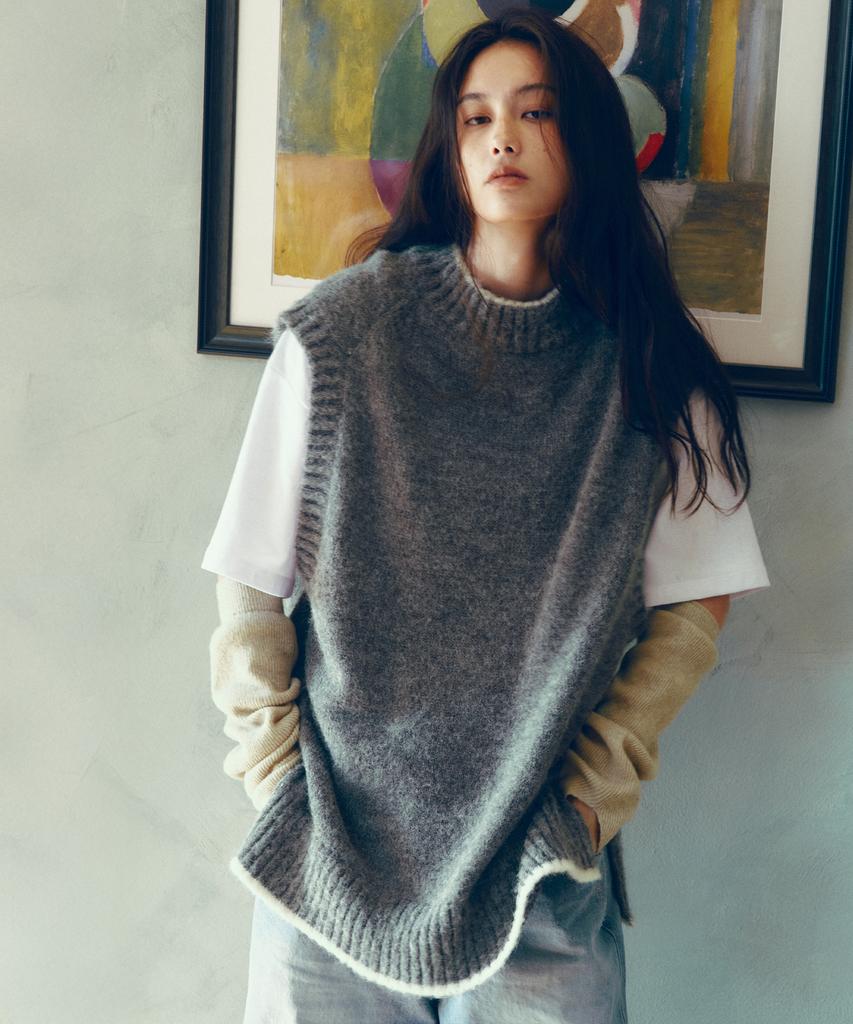 CITTA Alpaca Wool Knit Vest_Ctk247(Grey)