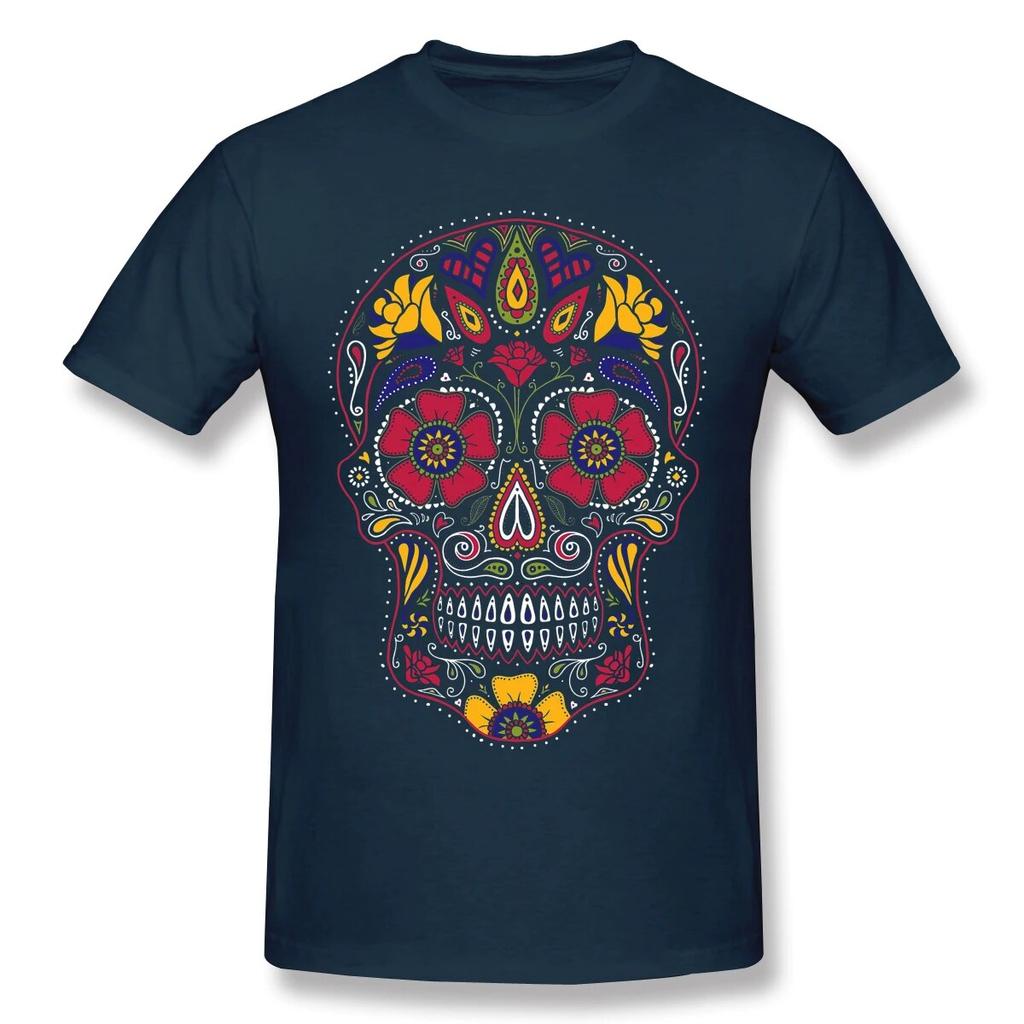 Day Of The Dead Sugar SkullAnime Clothes Design Halloween Trick-or-treating Cotton Unisex T-Shirt