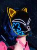 Halloween Cat Face Mask for Women Halloween Glow LED Masks Anime Cosplay Masks Halloween Christmas Party Lighting Cat Masks
