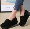 Fashion Casual women's shoes spring new thick-soled wedge-heeled shoes genuine leather rocking shoes tassel platform suede leather