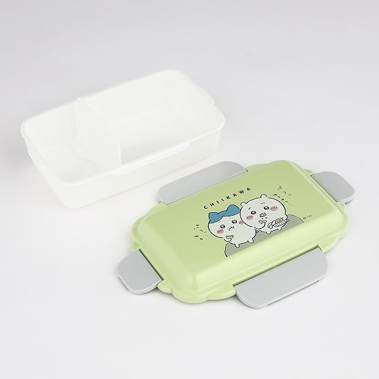Bento Box Lunch Box 500ml Chiikawa Yellow, 4-Point Locking, Dishwasher Safe, Storage Container with 