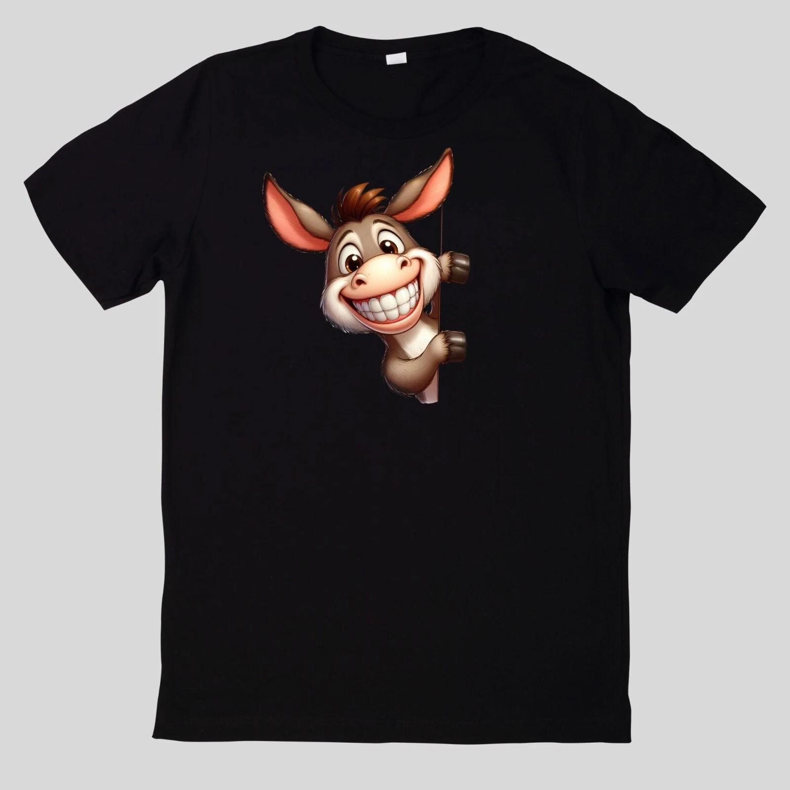 T-Shirt Lustige Tiere, die um die Ecke spähen Lustig Cartoon S