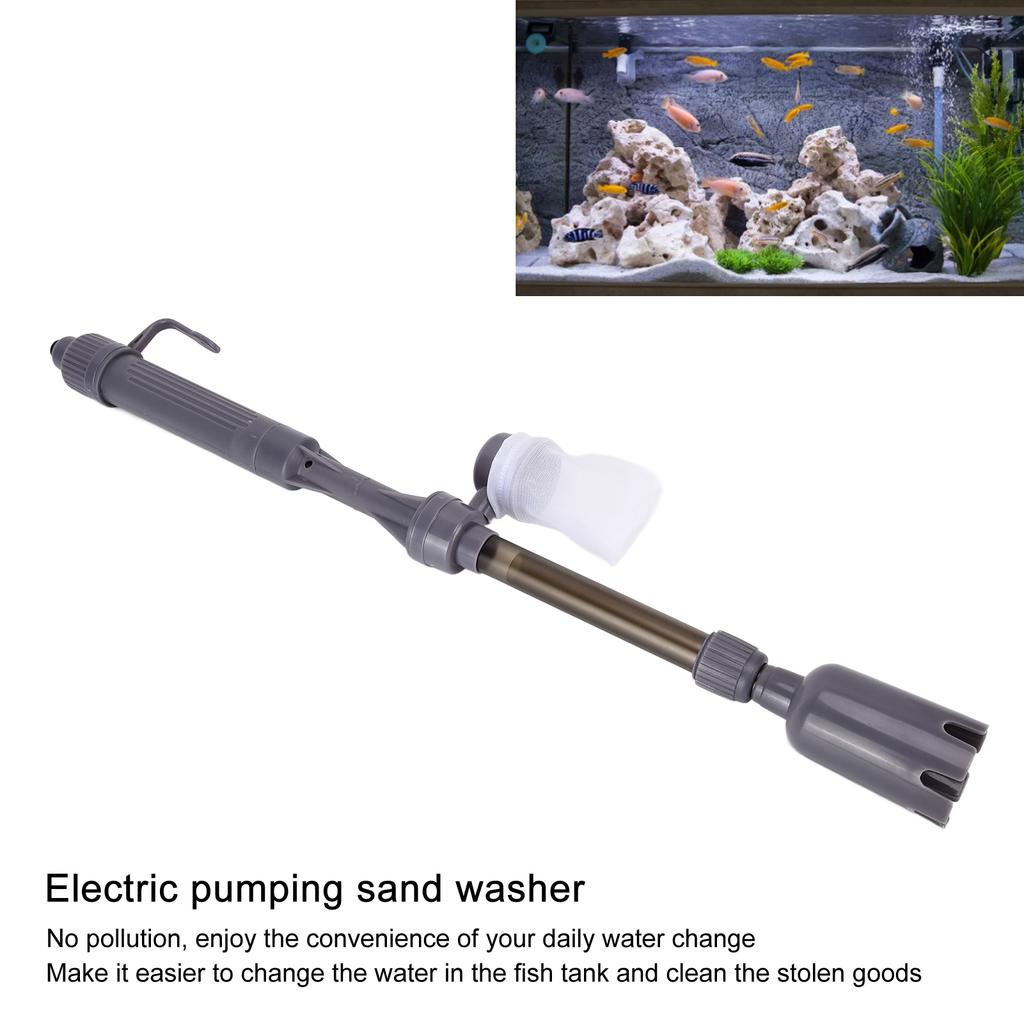 Aquarium Gravel Cleaner, Telescopic Fishing Vacuum Gravel Cleaner Electric Fax Vacuum Aquarium Siphon Water Changer Fishing Changer for