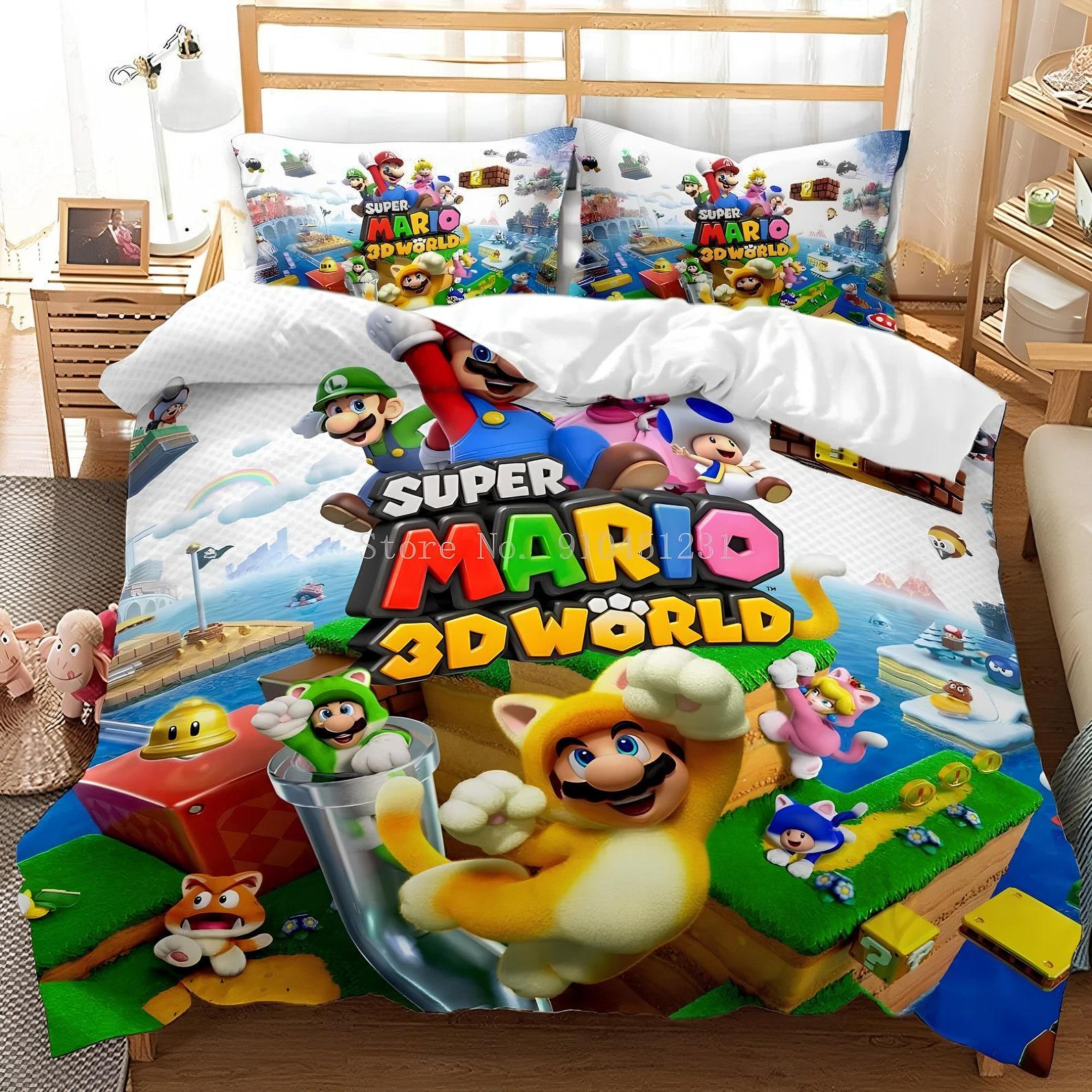 Super Mario Bros. Bedding Set: Custom Printed Duvet Cover 135x200cm