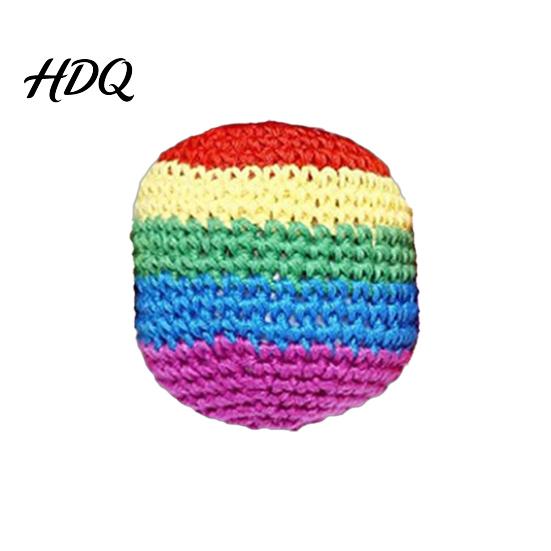 Football Sandbags Hand Knitted Footbag Sack Set Colorful Crochet Juggling Balls for 1pc