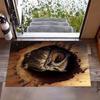 Cute Whimsical Tree‑Hole Squirrel Doormat Realistic Wildlife Animal Print Decorative Lovely Nature‑Style Indoor Entry Floor Mat