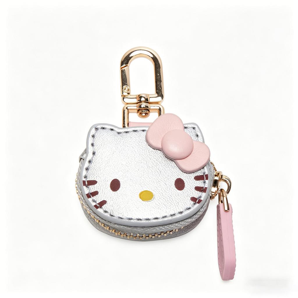Cute Cartoon Bag Pendant Creative Girl Heart Kt Cat Keychain Mini Stud Earrings Storage Bag