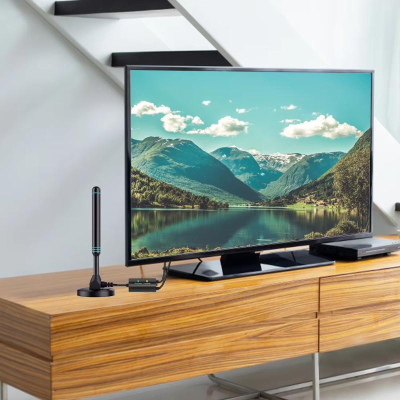 HD TV Antenna 4K 1080P Support 480 Miles Strong Signal Range Magnetic Base VHF UHF DVB T2 for Indoor Outdoor
