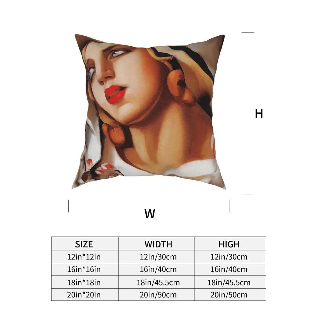 Straw Hat By Tamara De Lempicka Art Deco Throw Pillow Cover Throw Pillow Funny Pillowcover Home Decor