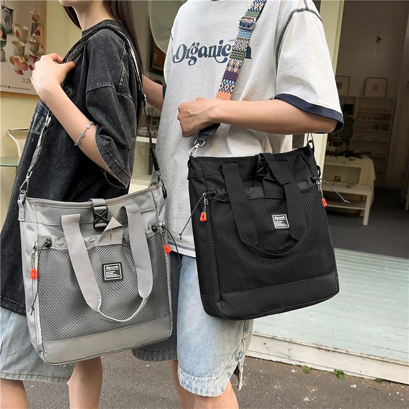 Hong Kong Style Locomotive ins Tide Cool Neutral Mesh Shoulder Bag Japanese and Korean Leisure Large Capacity Messenger Bag