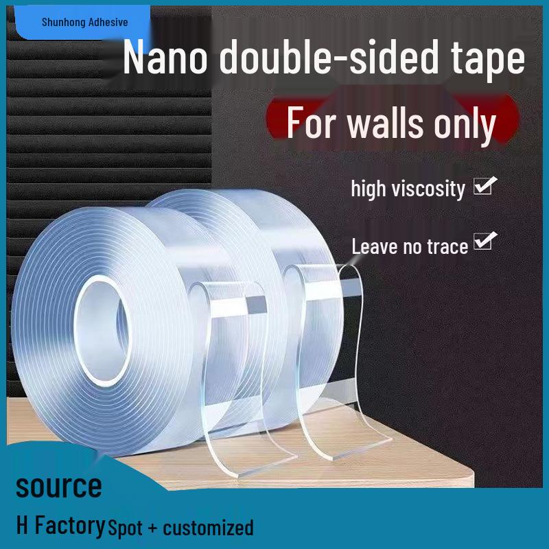 Transparent Double-Sided Nano Acrylic Tape - High Viscosity, Trace-Free, Strong Adhesive for Office & Home