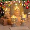 Tabletop Holiday Centerpiece 2Pcs Christmas Hollow Metal Candle Holder, Vintage Tealight Lantern, Xmas Winter Home Soft Furnishings Elk, Tree, Star &
