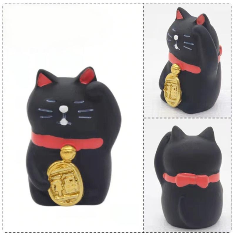 Japanese Zakka Cat Statue Cat Miniature Figurines Resin Craft Toys Ornament Car Home Decoration Photography Props