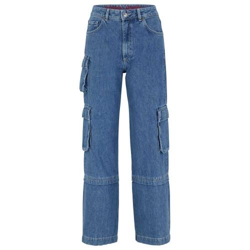 Hugo Womens/Ladies Gashia Leather Badge Relaxed Fit Jeans