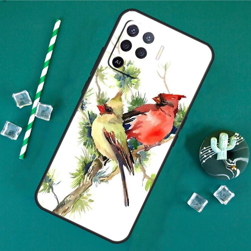

Cardinal Red Bird Case For Oppo A17 A15 A40 A60 A80 A16 A76 A96 A18 A38 A58 A78 A98 A91 A57 A74 A94 A54S Cover OPPO A78 5G