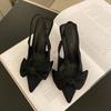 Women Shoes 2026 Summer New Butterfly Knot Women Slingbacks Heels Shoes Sexy Dress Thin Heel Pointed Toe Ladies High Heels