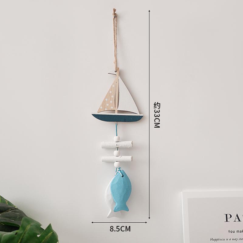 Muti-type Wall Hanging Hand Made Mediterranean Starfish Hung Fish Nautical Decor Hang Wood Marine Pendant for Home Decor