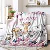 Pink Animals Customize Your Name Outdoor Blanket Suitable For All Seasons Comfortable And Warm Soft Blanket Suitable For Travel Gifts For Relatives