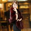 Artificial imitation fur coat women's medium and long imitation mink hair  new imitation fox fur collar shawl