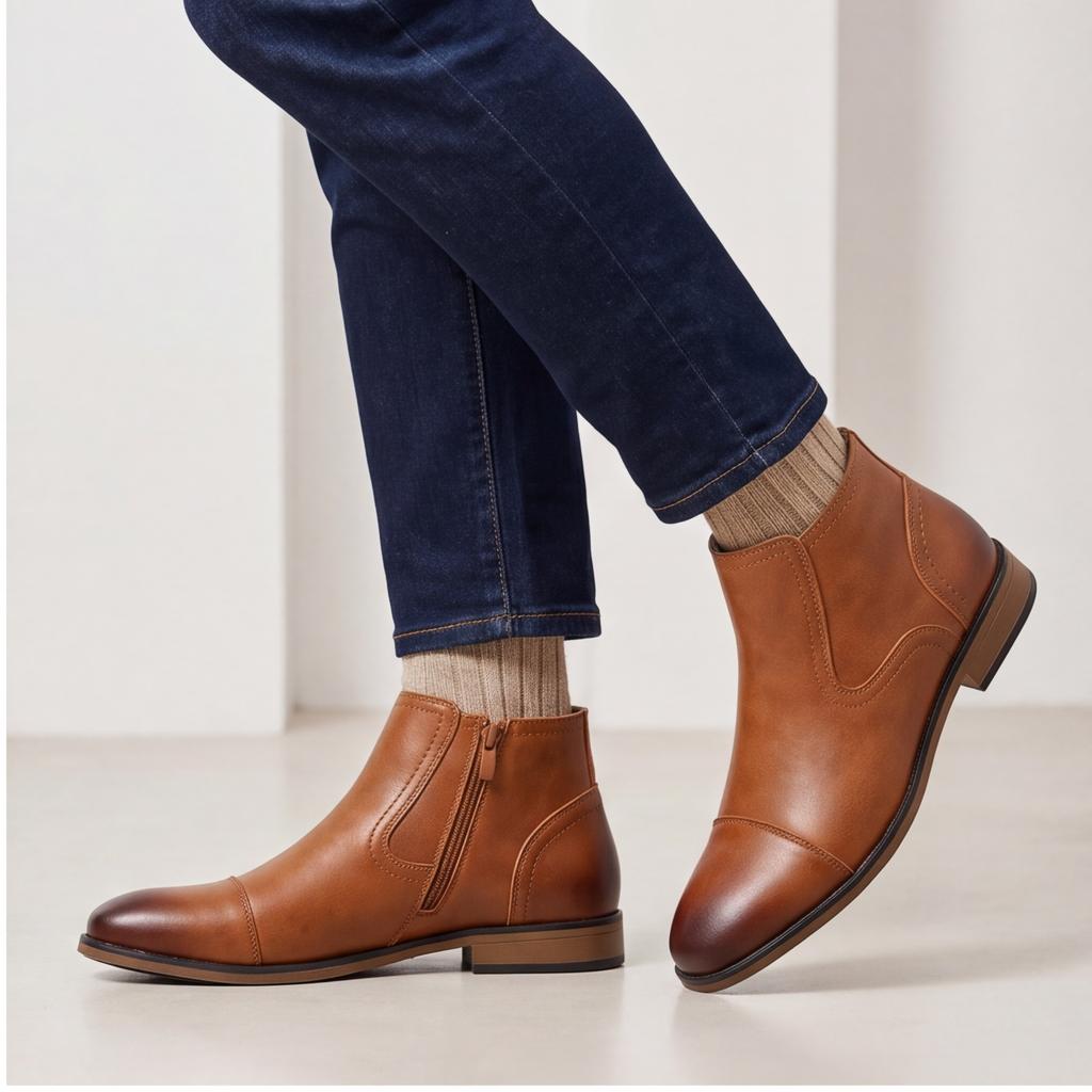 Chelsea Boots Men Comfortable Brand Fashion 2026 Boots Leather
