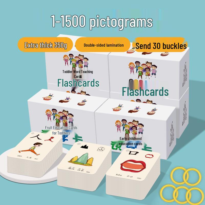 Kindergarten Literacy Cards: 3000 Words - Baby Word Recognition Chart & Pictographic Reading for Chinese Characters