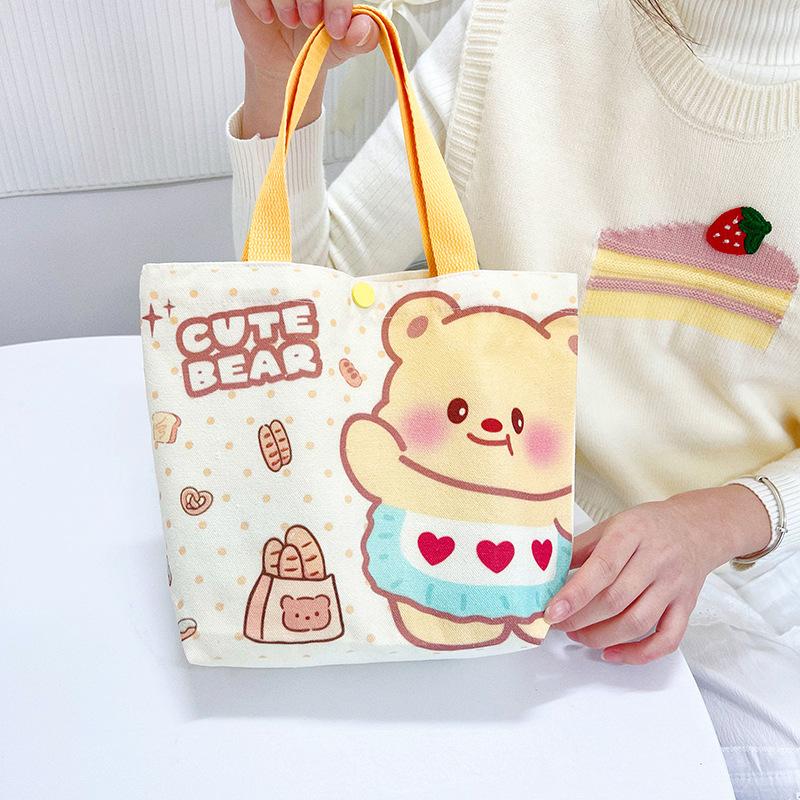 New bag wind butter bear canvas bag cute canvas bag portable daily storage woman