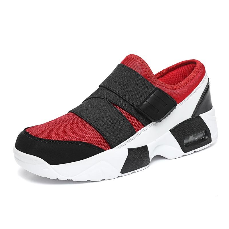 Women's Slip-on Athletic Sneakers Hook-and-loop Strap Shoes with Air Cushion Sole for Casual Wear