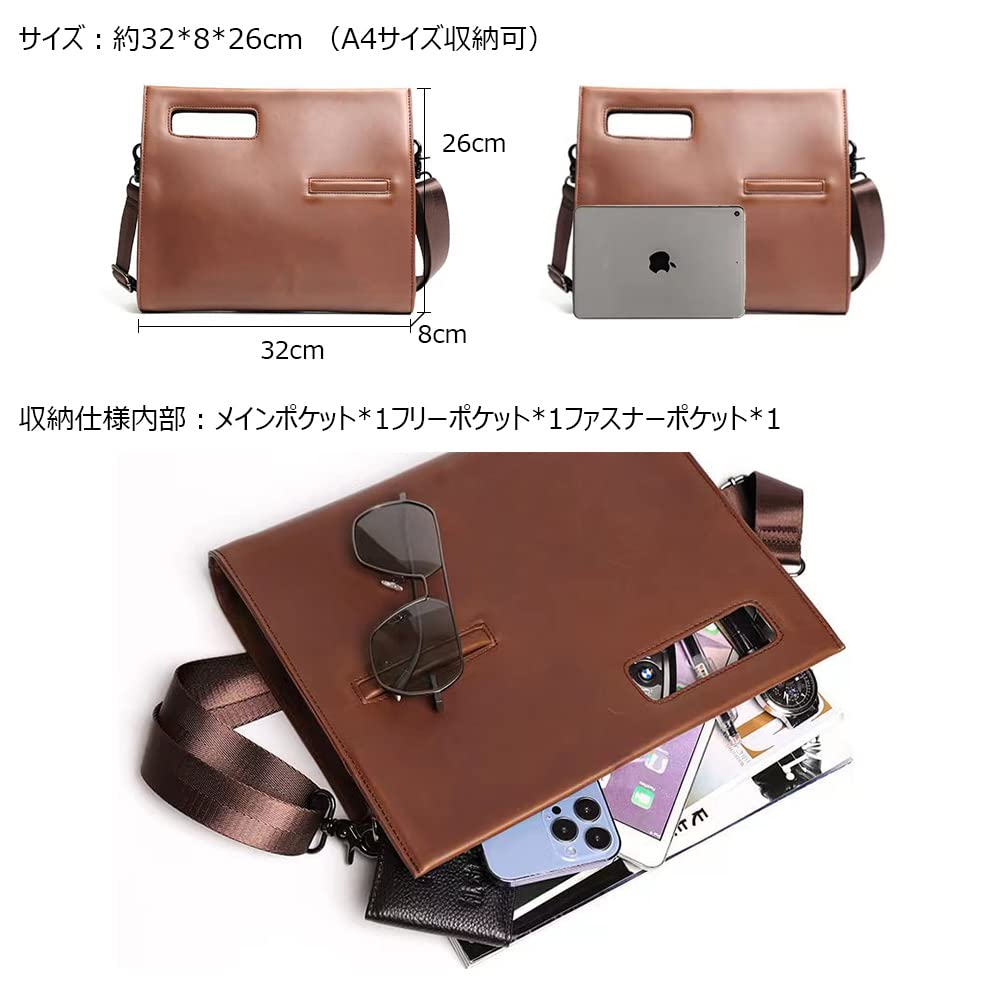 Second Bag for Men and Large Shoulder A4 Can Store Shoulder Strap File Envelope Business Clutch Wedding [Whatna] 2-way Women, Bag, Size, Items,